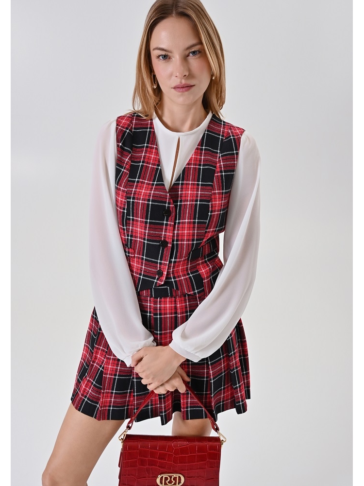 CHALECO CUADROS LUREX