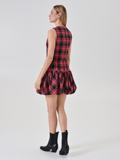 VESTIDO CORTO CUADROS LUREX