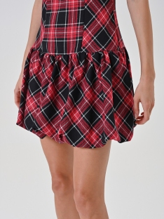 VESTIDO CORTO CUADROS LUREX