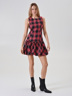 VESTIDO CORTO CUADROS LUREX