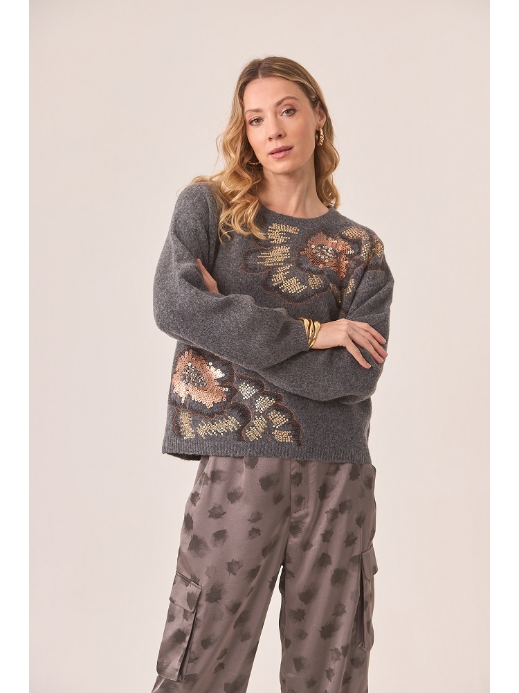 JERSEY C/REDONDO CON FLORES FANTASIA