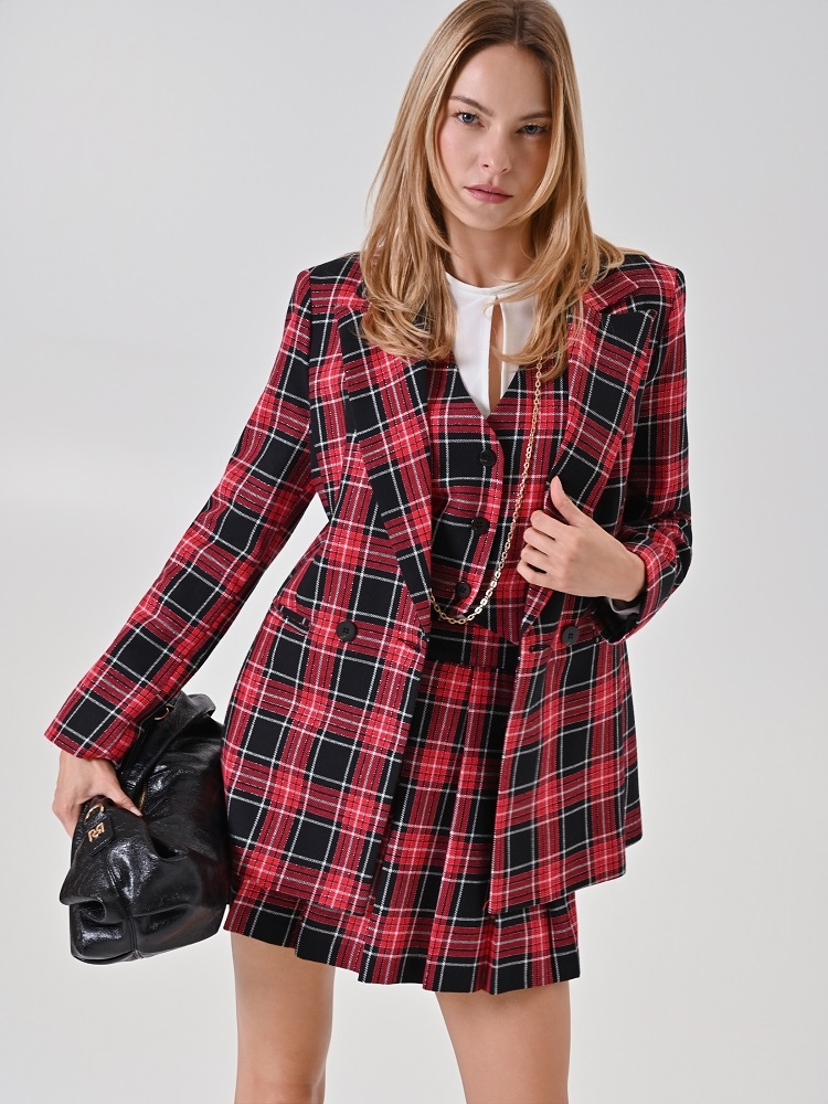 CHAQUETA CUADROS LUREX CRUZADA