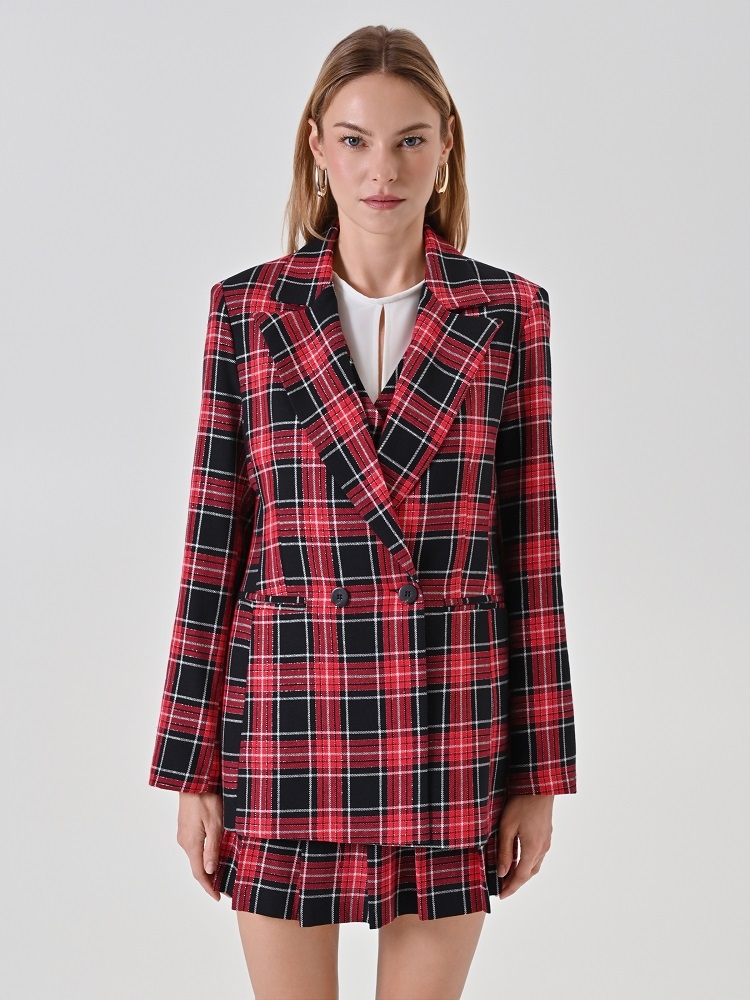 CHAQUETA CUADROS LUREX CRUZADA 2