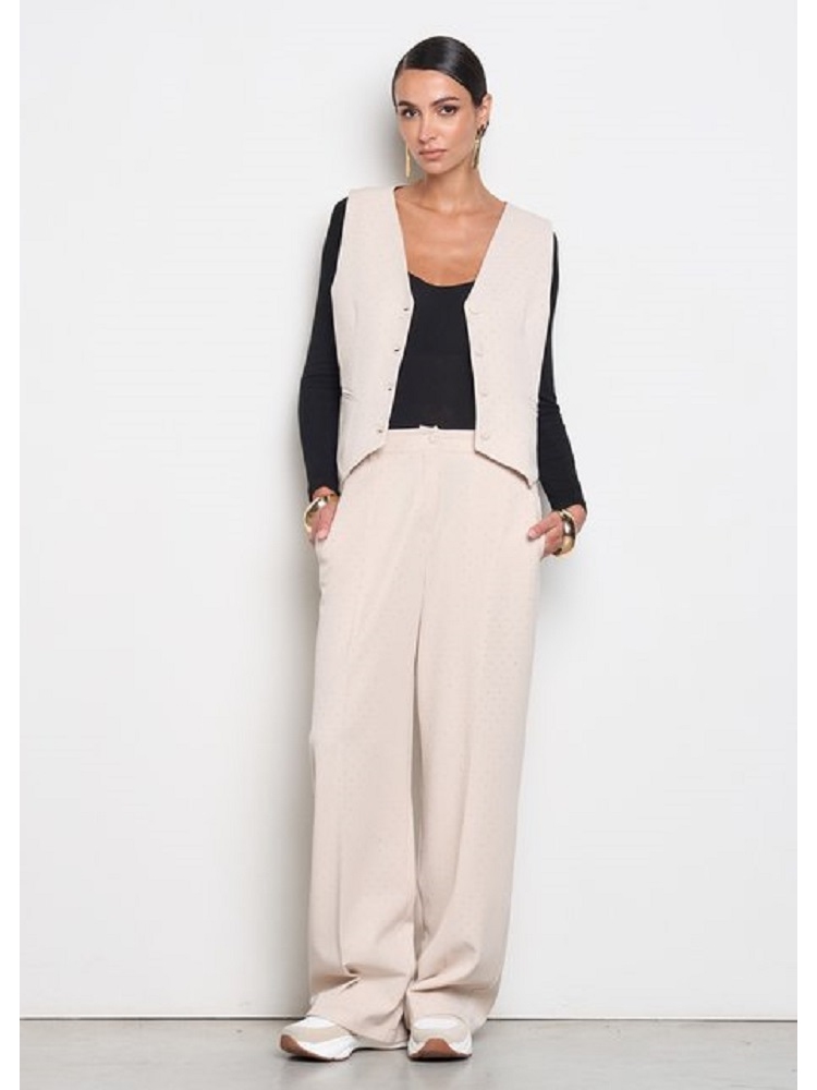 PANTALON PALAZZO ALL-OVER PEDRERIA