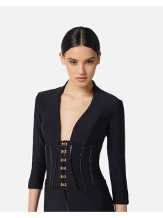 VESTIDO NEOPRENO CON DETALLES TIPO CORSE