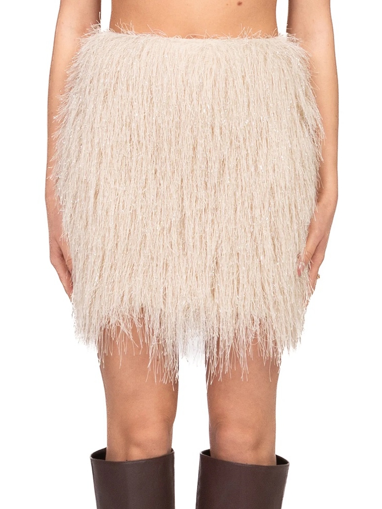 FALDA MINI PLUMAS LUREX 2