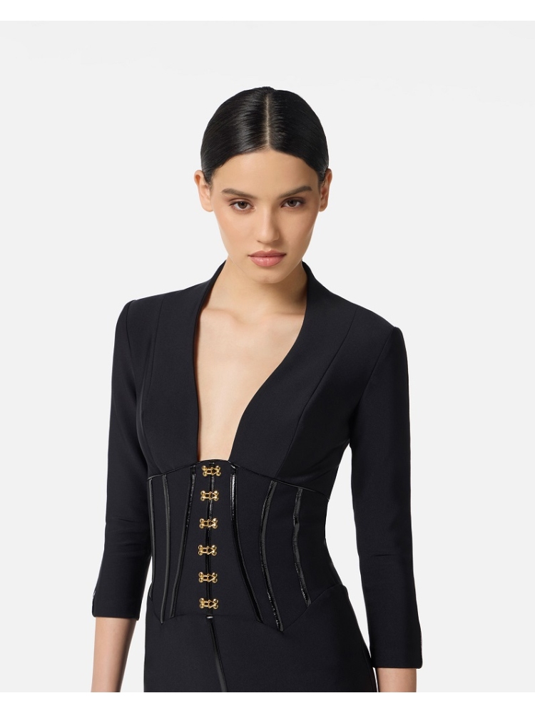 VESTIDO NEOPRENO CON DETALLES TIPO CORSE 2