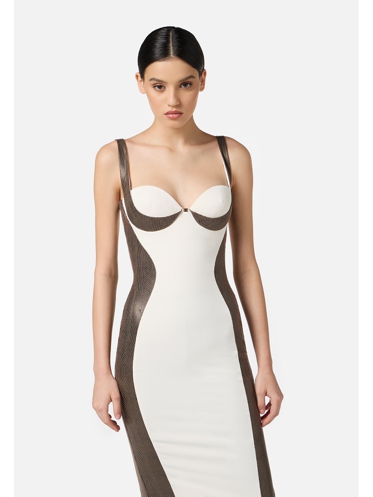 VESTIDO CREPE LIGERO CON DETALLES PITON