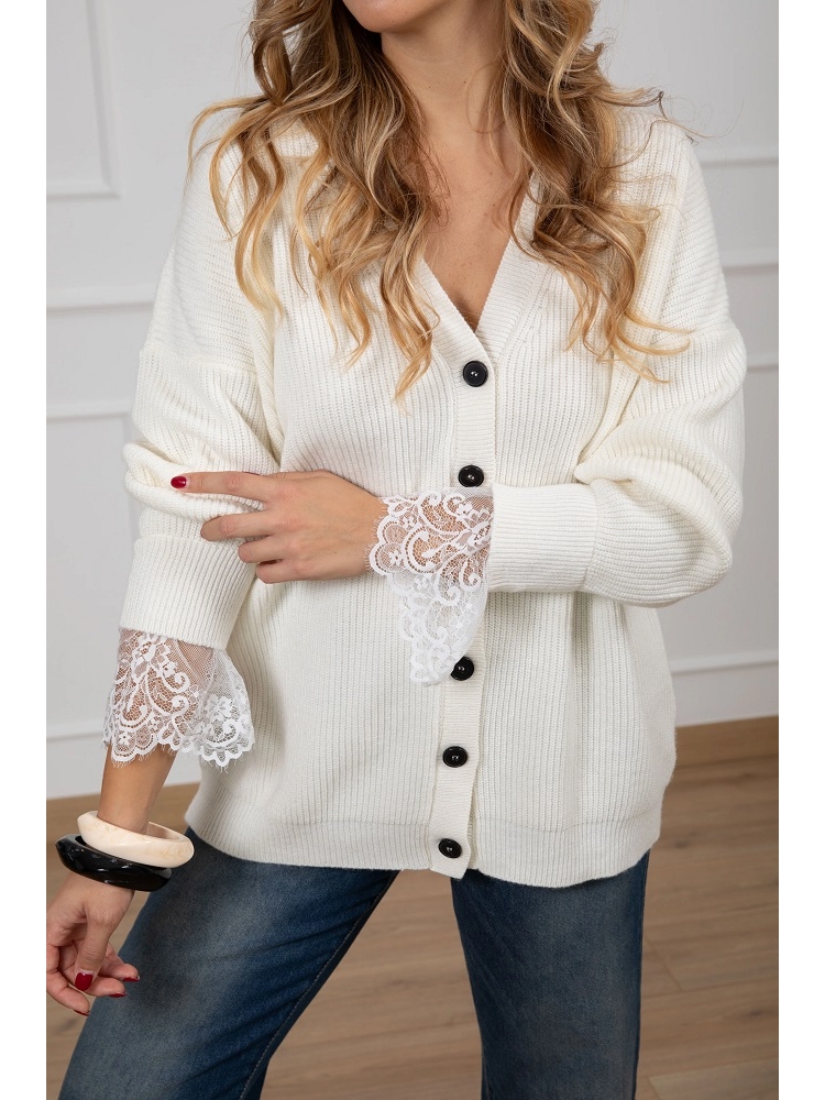 CHAQUETA PUNTO LISA PUÑOS ENCAJE 2