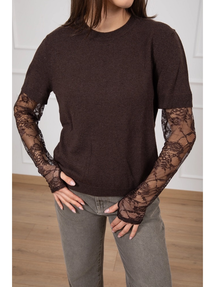 SUETER MANGAS ENCAJE