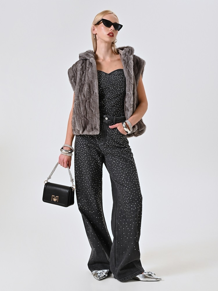 PANTALON VAQUERO PALAZZO CON STRASS 2