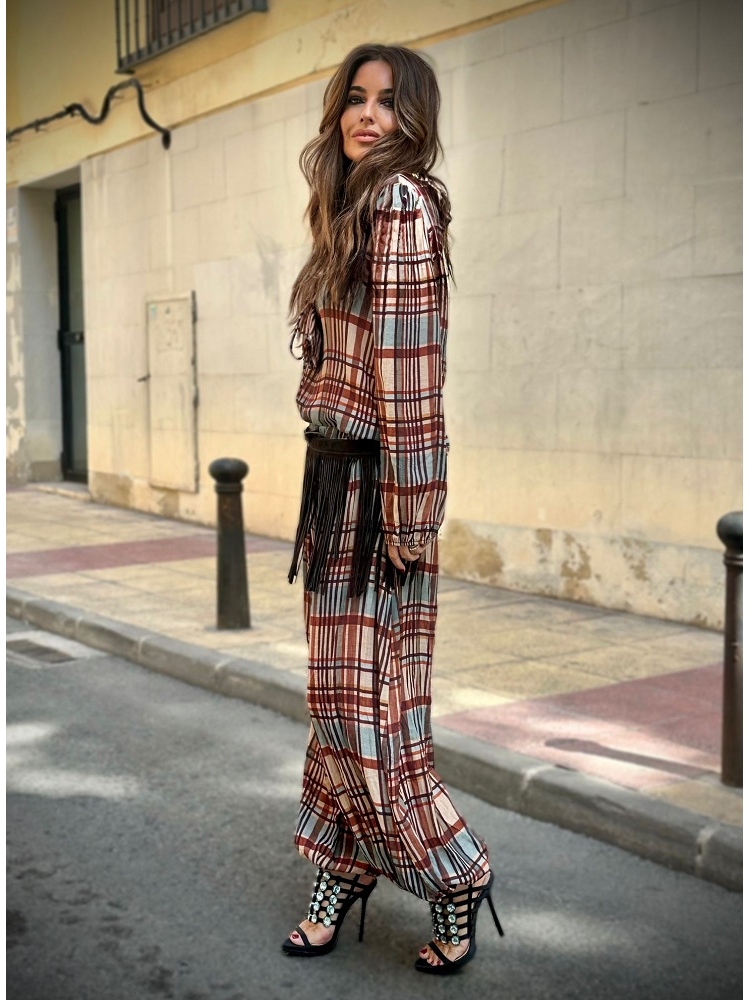 CAMISA CUELLO VOLANTE EST CUADROS