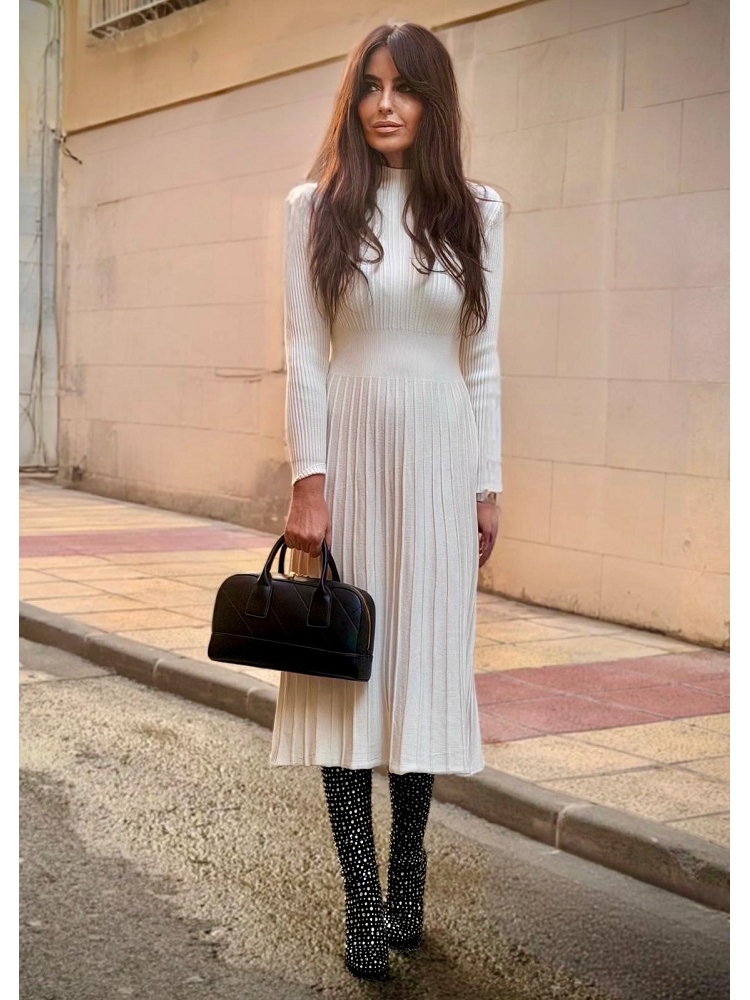 VESTIDO LARGO PLISADO