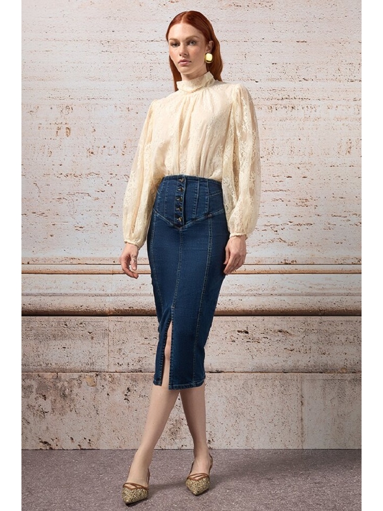 FALDA VAQUERA CORTE LAPIZ