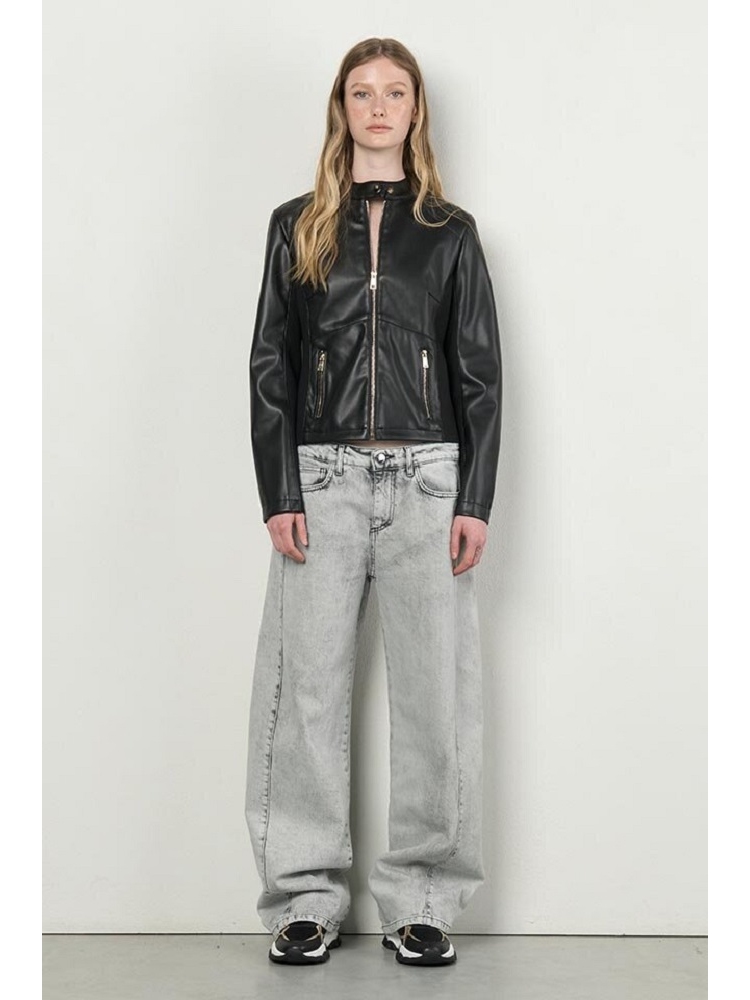 CHAQUETA ECOPIEL COMBI PUNTO