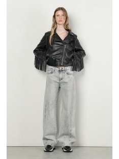 CHAQUETA ECOPIEL CON FLECOS