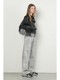 CHAQUETA ECOPIEL CON FLECOS