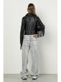 CHAQUETA ECOPIEL CON FLECOS