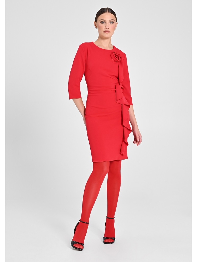 VESTIDO TUBO CON VOLANTE 2