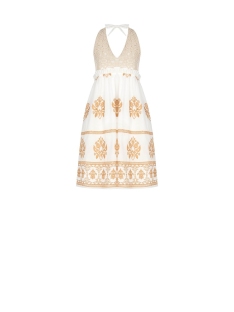 VESTIDO AL CUELLO BORDADO FALDA