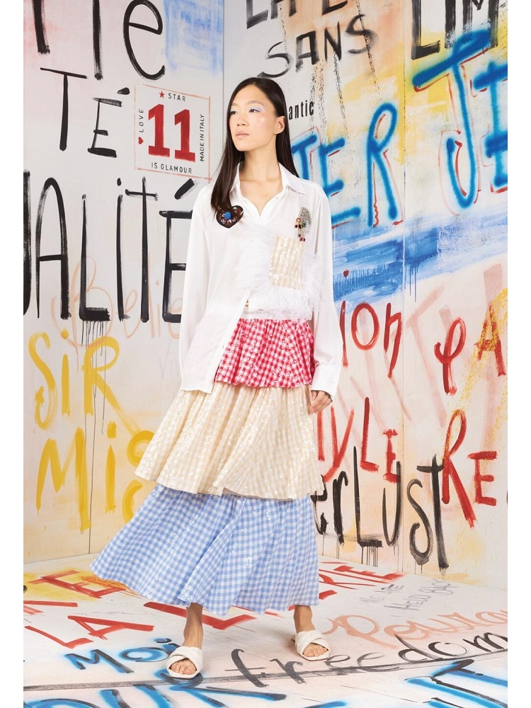 FALDA LARGA TRICOLOR