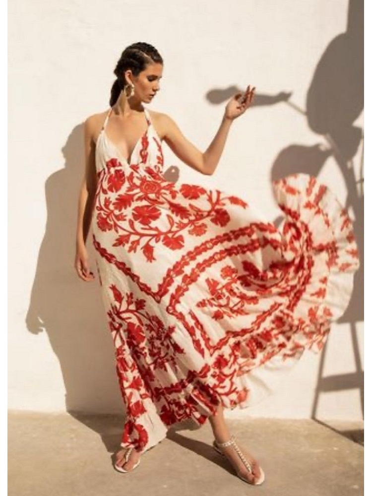 VESTIDO TIRANTES PICO FLORES