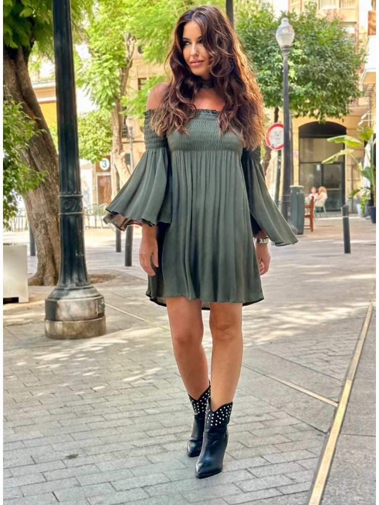 VESTIDO CORTO GOMAS PECHO