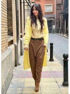 CHAQUETA LARGA PUNTO