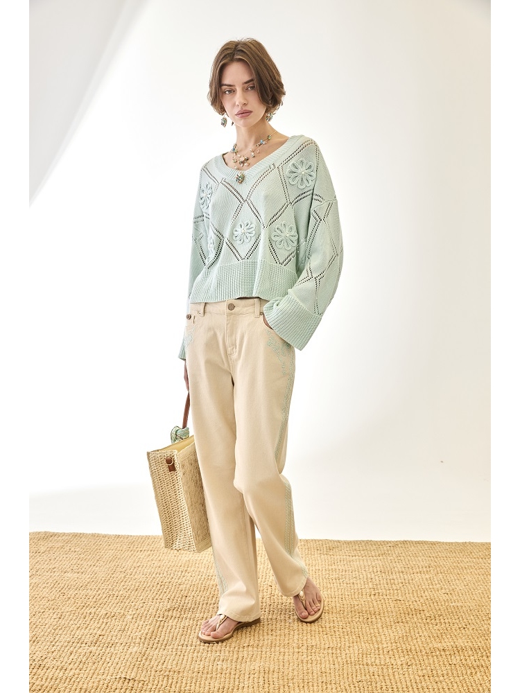 PANTALON VAQUERO CON PIEDRECITAS LATERAL