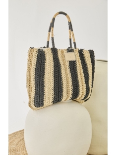 BOLSO DE HOMBRO RAFIA Y RAYAS LUREX