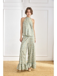 PANTALON CON VOLANTES EN BAJO Y LENTEJUE