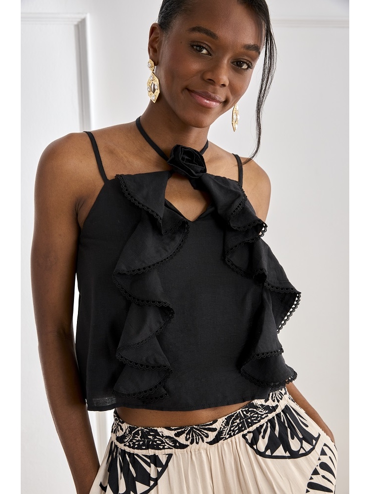 TOP VISCOSA TRIANTES CON VOLANTES EN ESC