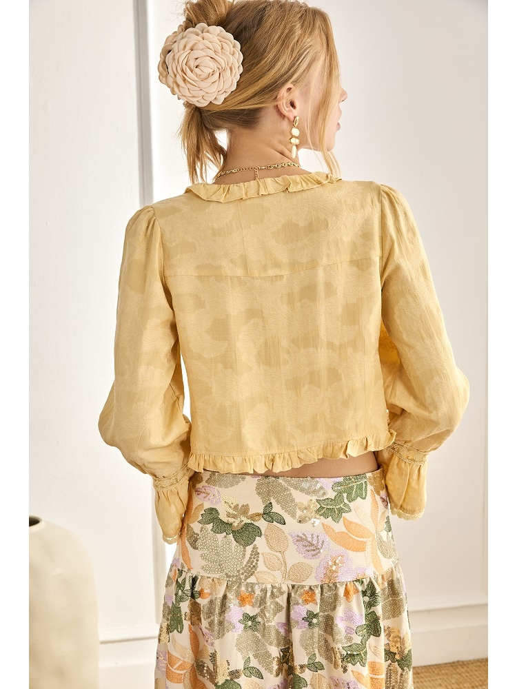 BLUSA RAYON MLARGA VOLANTES ENTREDOSES