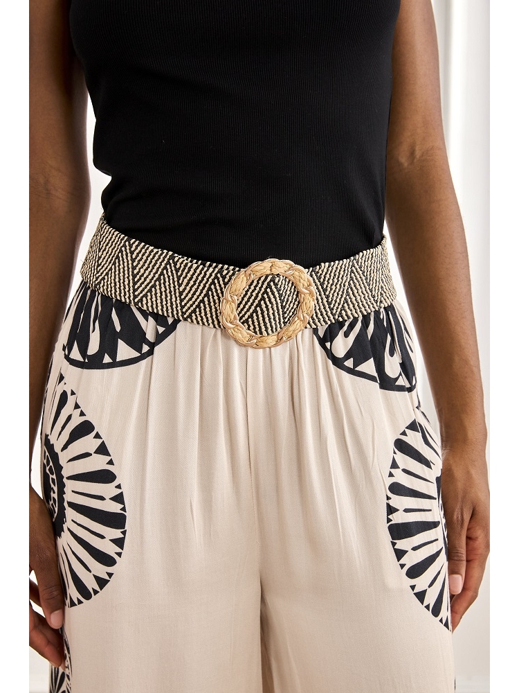 CINTURON RAFIA CON HEBILLA CIRCULAR