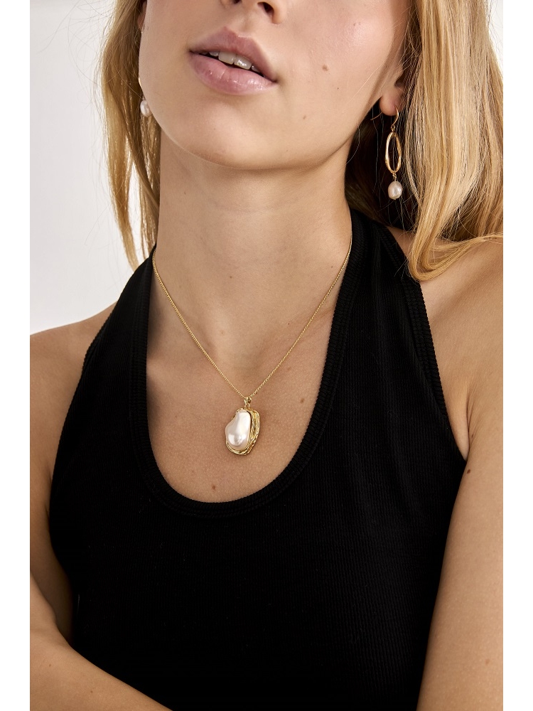 COLGANTE LARGO PERLA BARROCA