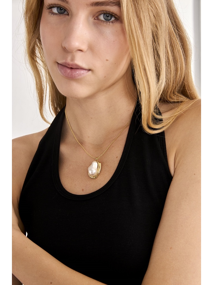 COLGANTE LARGO PERLA BARROCA