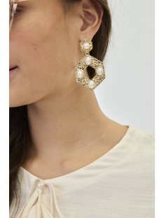 PENDIENTES HEXAGONO CON PERLAS