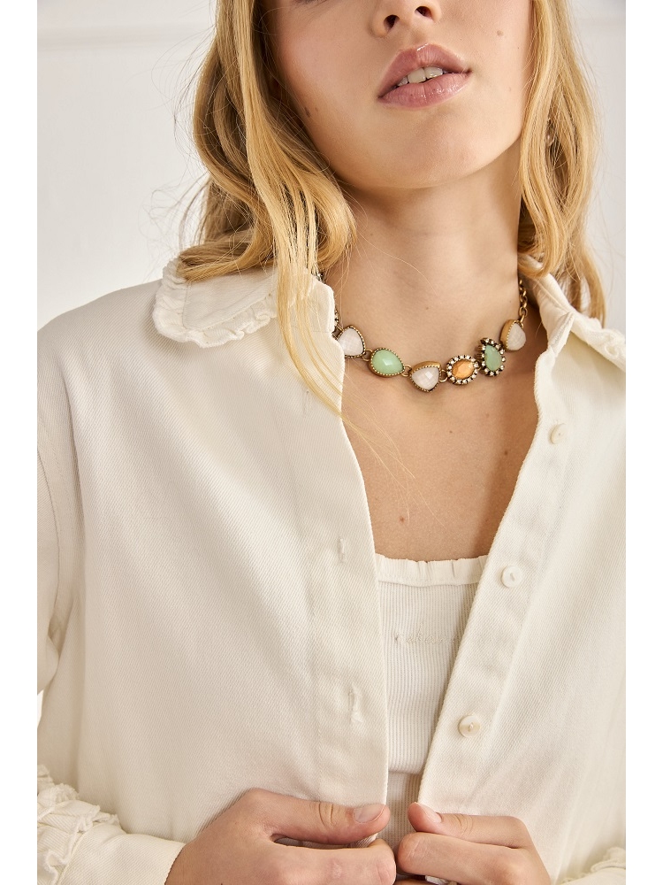 COLLAR GEOMETRICO CON PIEDRAS