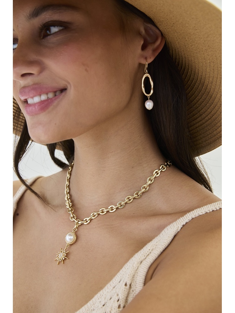 COLLAR CADENA ESLABONES CON COLGANTE EST