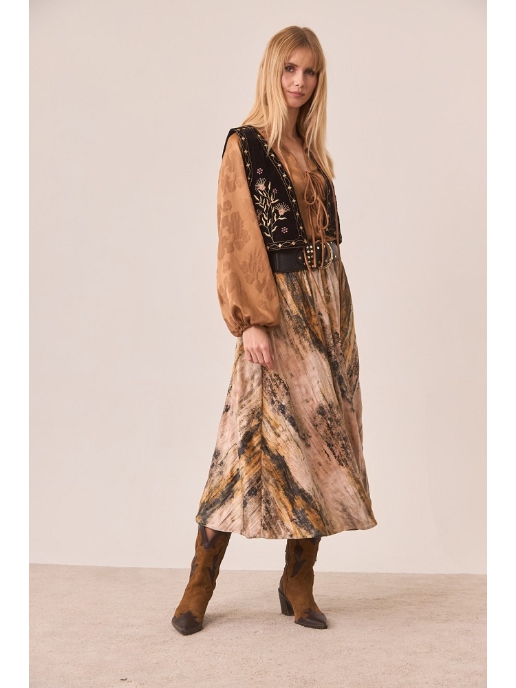 BLUSA EST ORIENTAL SATINADA LISO FLOR