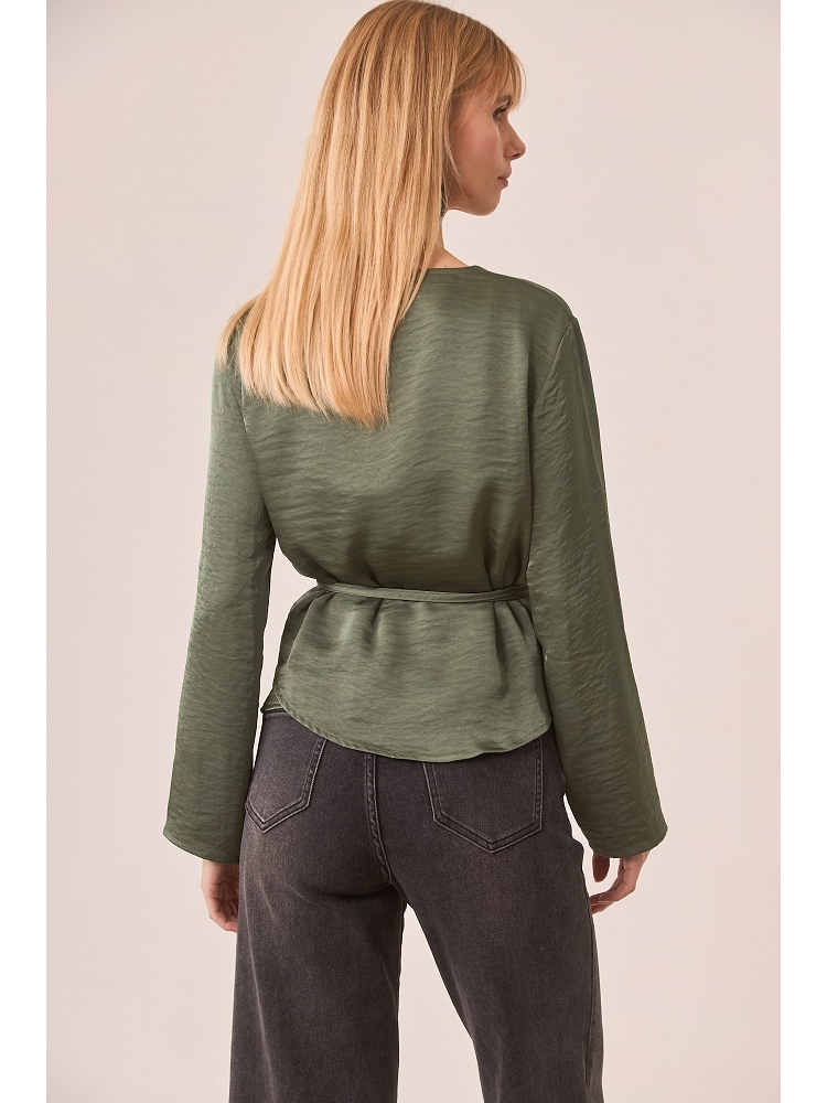 BLUSA CRUZADA SATINADA