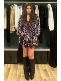 VESTIDO TERCIOPELO ESTAMPADO DRAPEADO