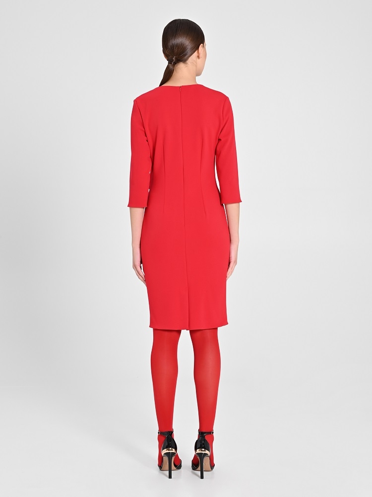 VESTIDO TUBO CON VOLANTE