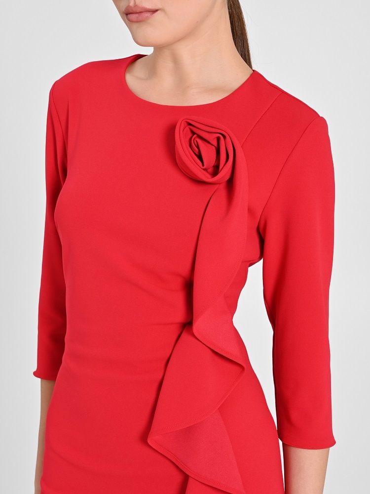 VESTIDO TUBO CON VOLANTE