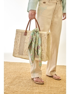 SHOPPER RAFIA ASA MANO Y  TIRA PIEL