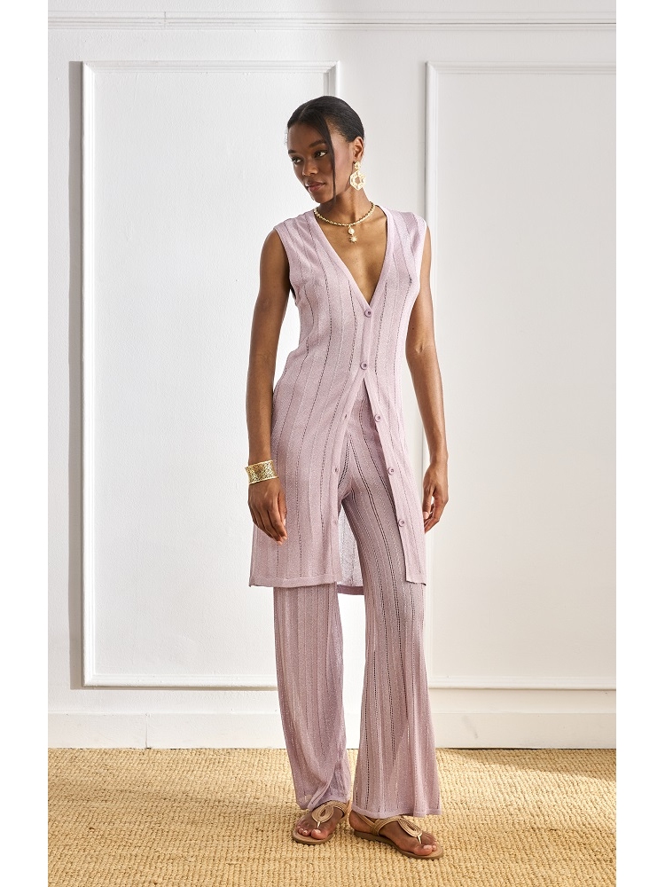 PANTALON PUNTO VISCOSA LUREX