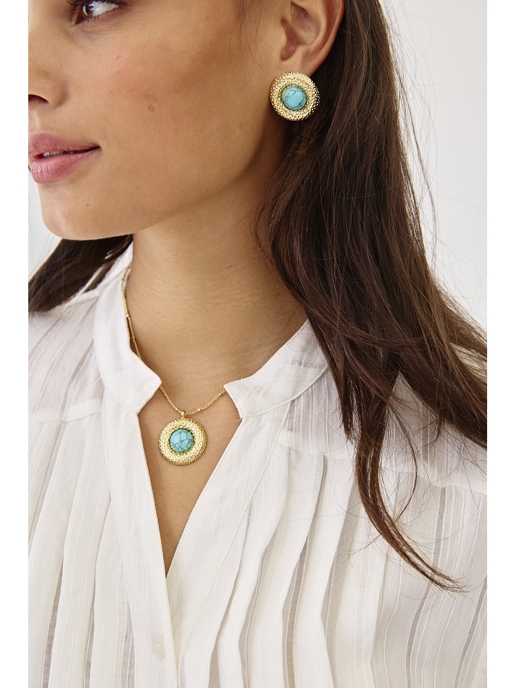 SET COLGANTE Y PENDIENTE CON PIEDRA CENT