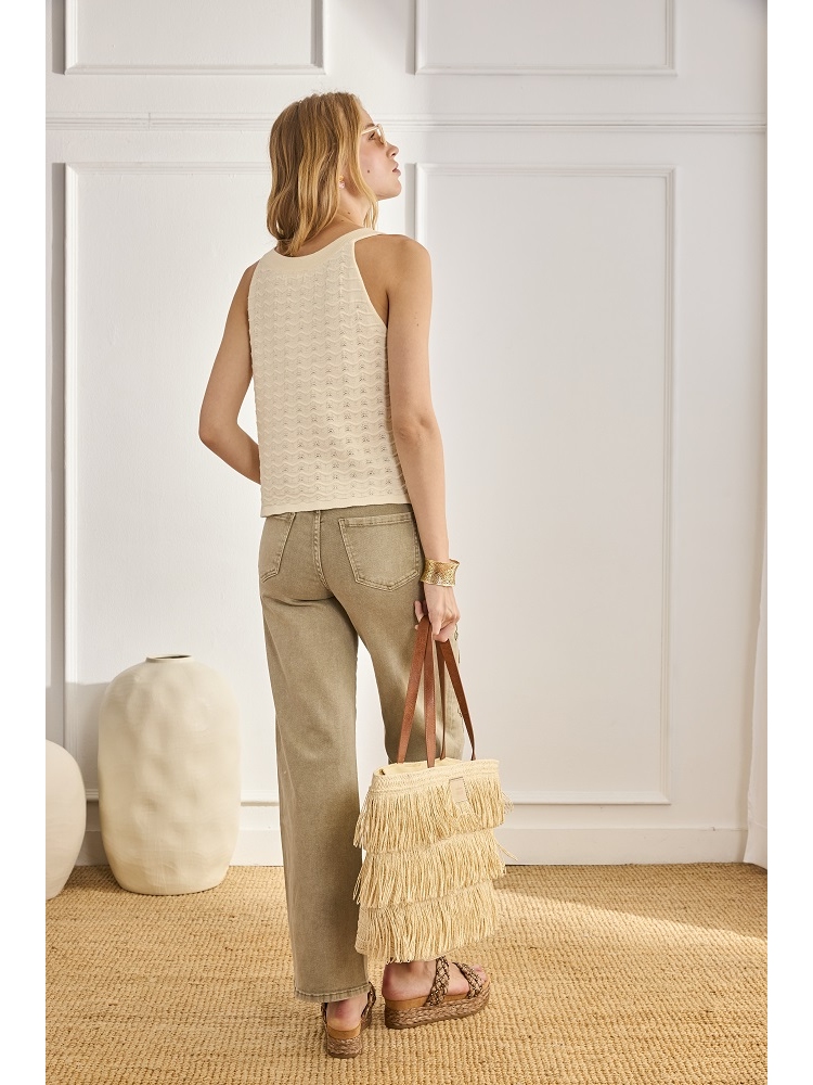 SHOPPER RAFIA Y FLECOS ASA Y TIRA PIEL