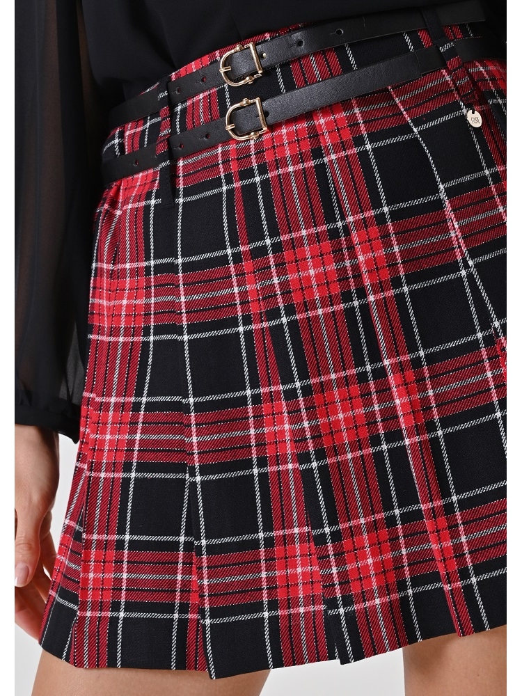 FALDA MINI CUADROS LUREX