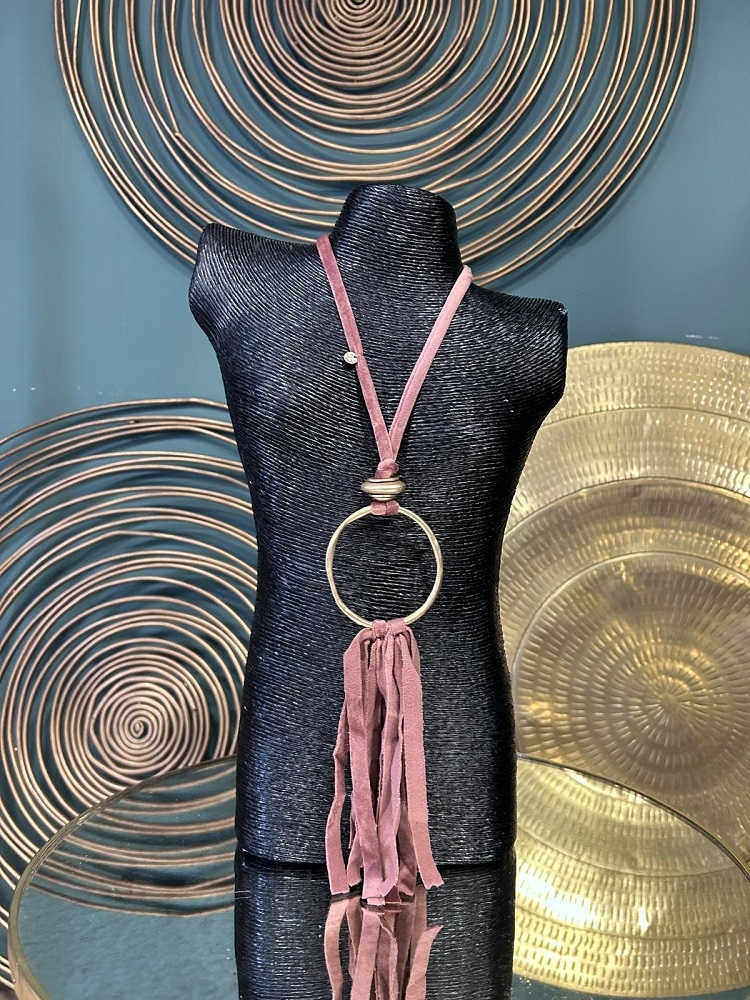 COLLAR LARGO TERCIOPELO FLECOS 2